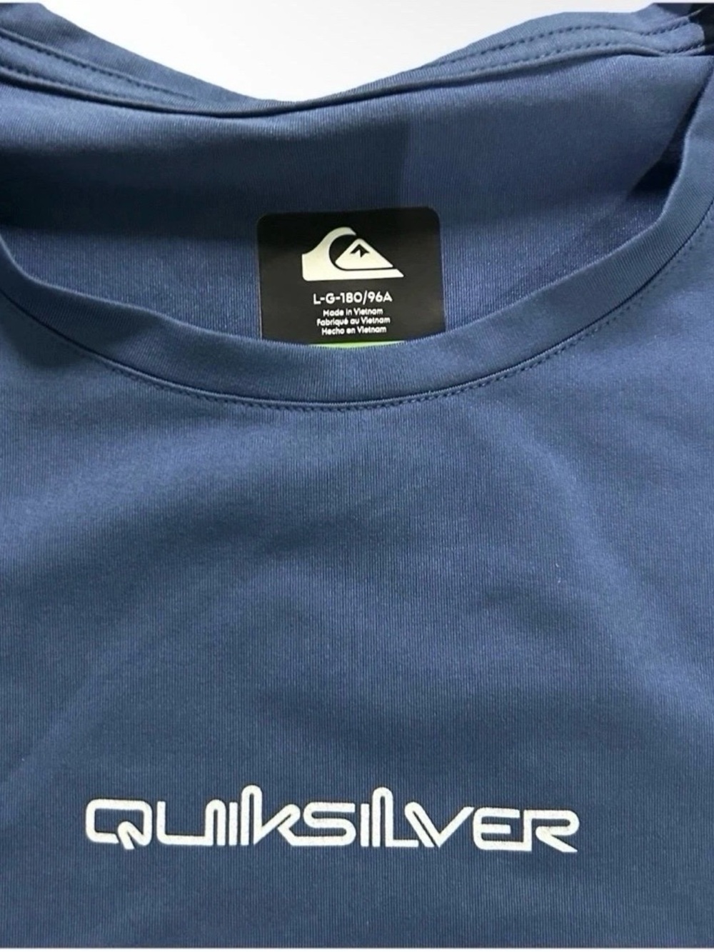 Men’s Quicksilver Blue Short Sleeve Rash Guard Swim Shirt Size Large - Picture 3 of 3